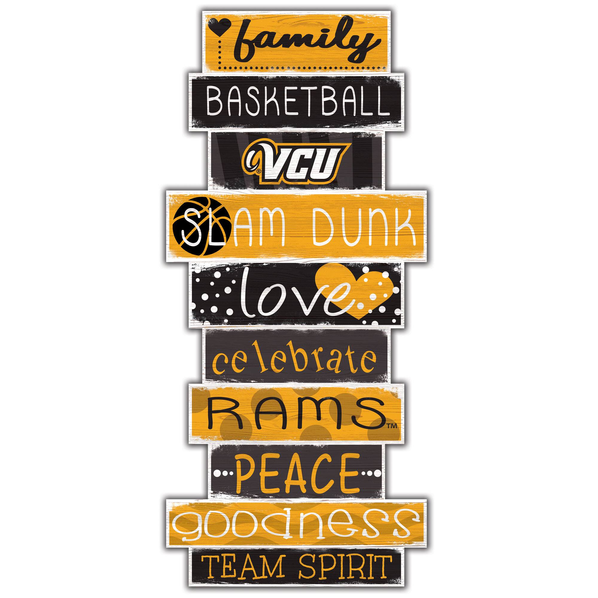 Fan Creations - VCU Rams 5'' x 24'' Celebrations Stack Sign - Multicolor