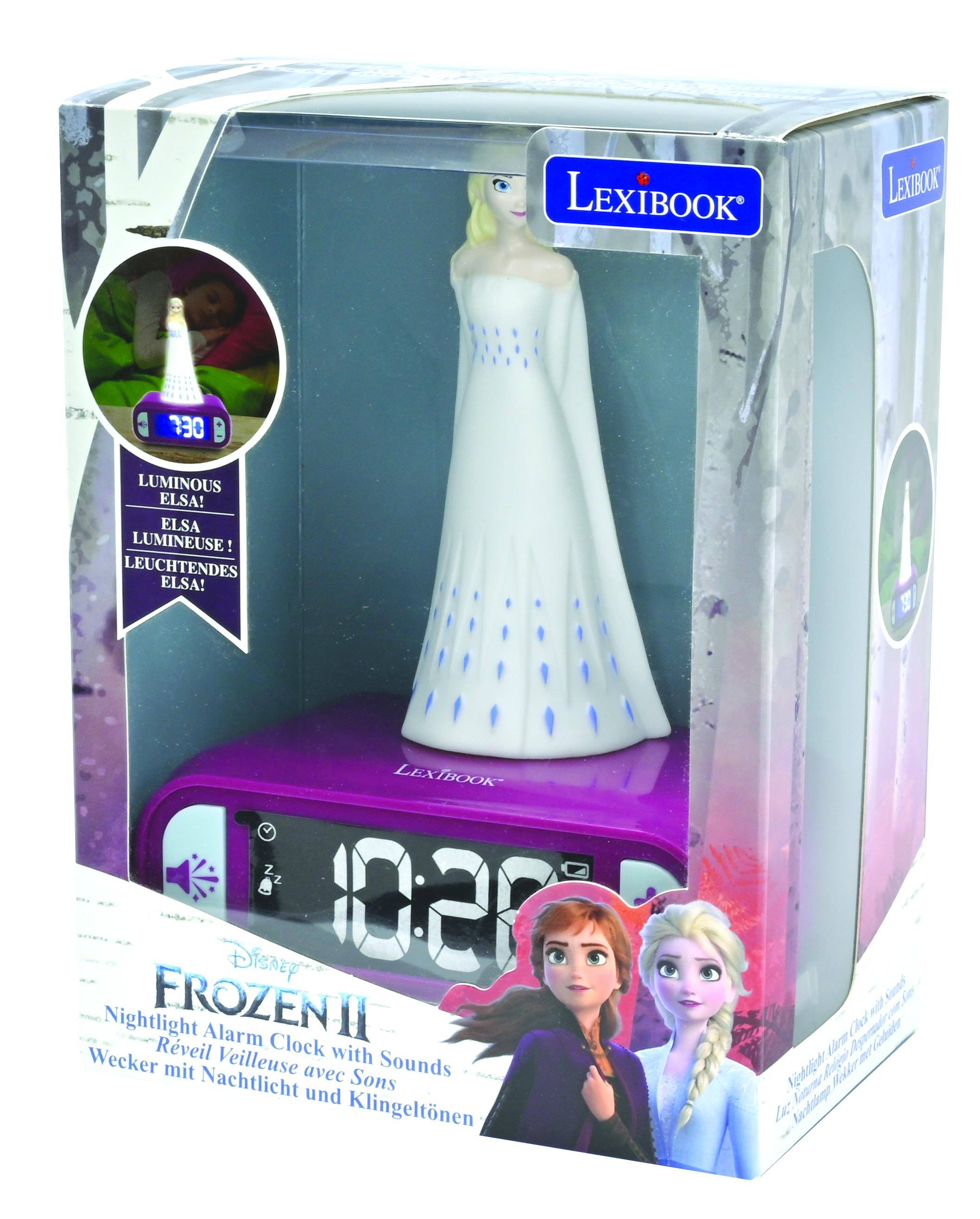 LEXIBOOK LEUBOOK 730 LUMINOUS ELSA! ELSA LUMINEUSE! LEUCHTENDES ELSA! $/ LEXTBOOK Z Z DisnEy 1020 Nightlight FROZENTI Alarm Rveil Clock with Wecker mit Veilleuse avec Sounds Nachtlicht Sons und Klingeltnen aill O Ahr i Niaholga Makkor Le: Lcslae