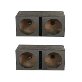 QPower - Q Power Dual 10 Inch Vented Port Subwoofer Sub Box w/ Bedliner Spray (2 Pack)