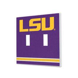 Keyscaper - LSU Tigers Stripe Design Double Toggle Light Switch Plate - Multicolor