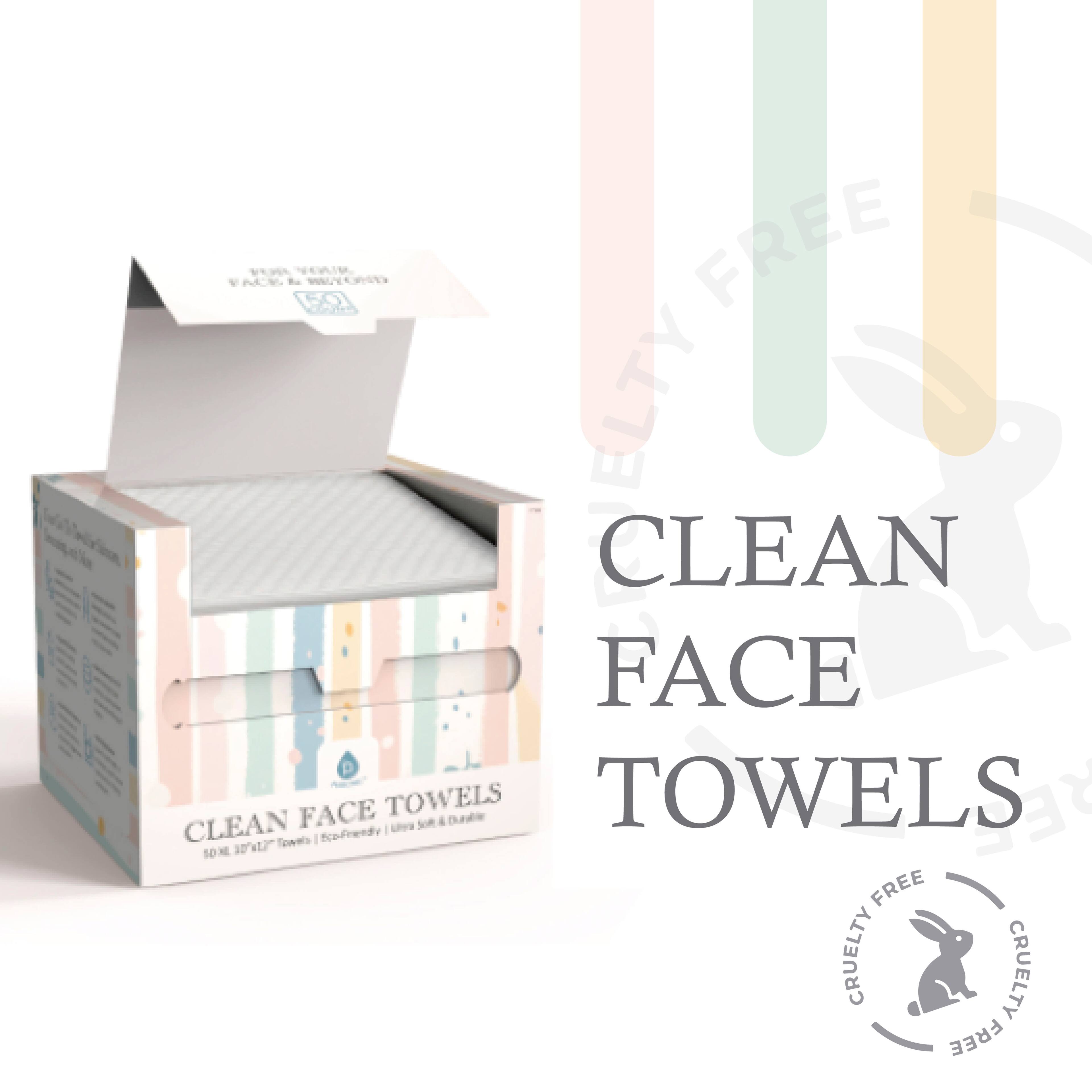 CLEAN FACE TOWELS

50 Ml 30x30" Towels | EcoFriendly | Ultra Soft & Durable

CRUELTY FREE
