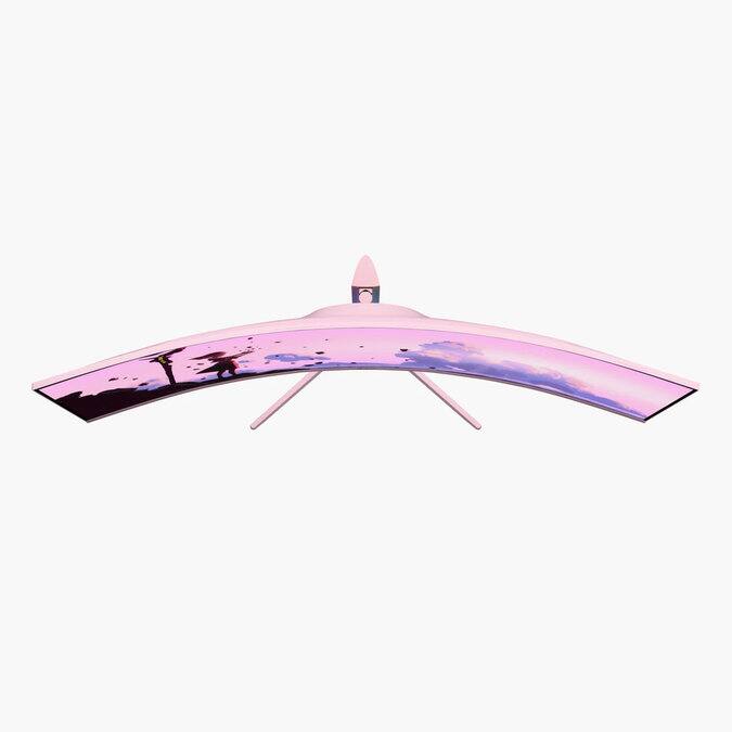 Alt View 4. Arozzi - Arozzi Nova 49“ Curved VA 165Hz Ultrawide Gaming Monitor - Pink - Pink.