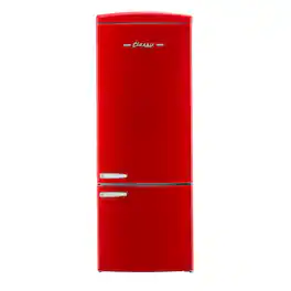 Unique Appliances - 28 in. Wide Classic Retro 16.7 cu.ft Bottom Freezer Counter Depth Refrigerator - Candy Apple Red