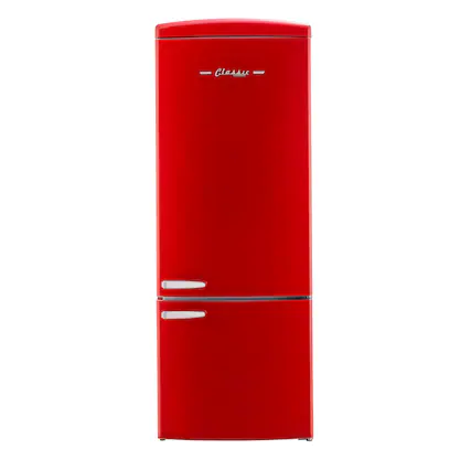Front. Unique Appliances - 28 in. Wide Classic Retro 16.7 cu.ft Bottom Freezer Counter Depth Refrigerator - Candy Apple Red.