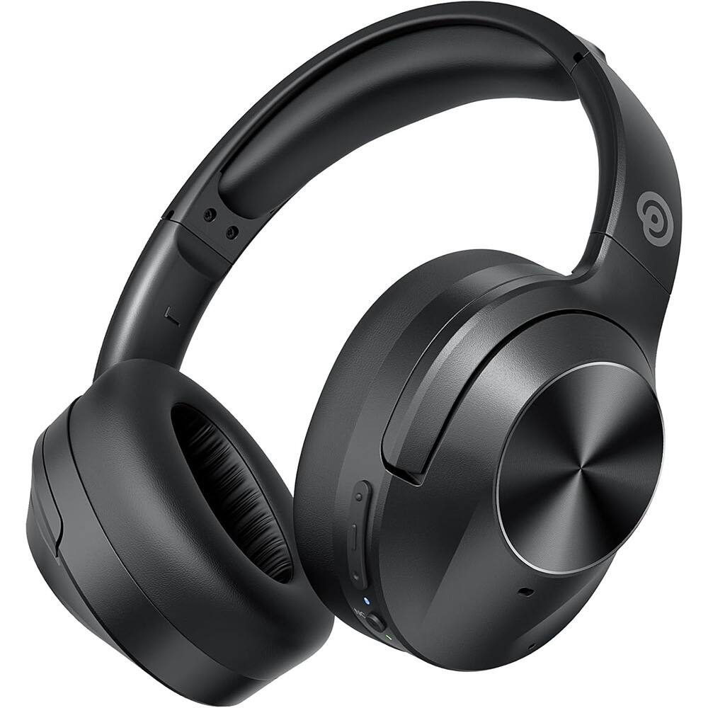 Front. Schertz - Pro-Level Hybrid ANC Wireless Over-Ear Headphones, HD Sound, Deep Bass, Black.