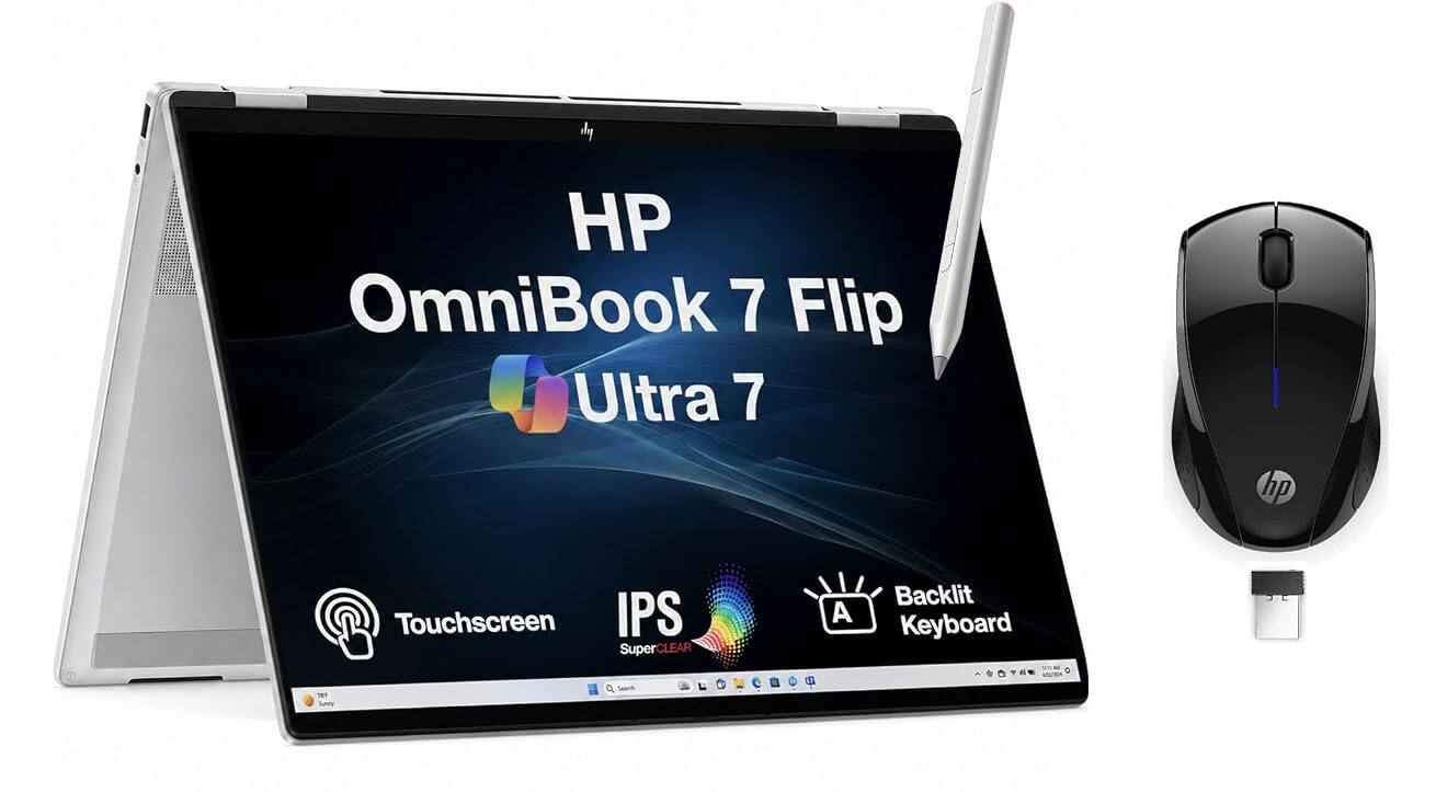 HP OmniBook 7 Flip Ultra 7

hp

Touchscreen IPS SuperCLEAR

A

Backlit Keyboard