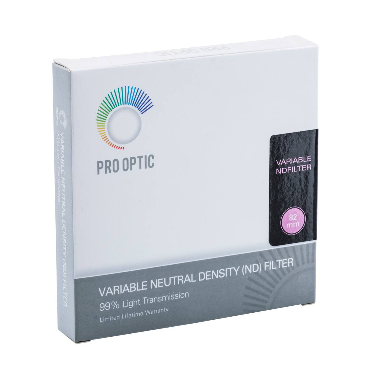 PRO OPTIC  
VARIABLE NEUTRAL DENSITY (ND) FILTER  
99% Light Transmission  
82 mm  
Limited Lifetime Warranty
