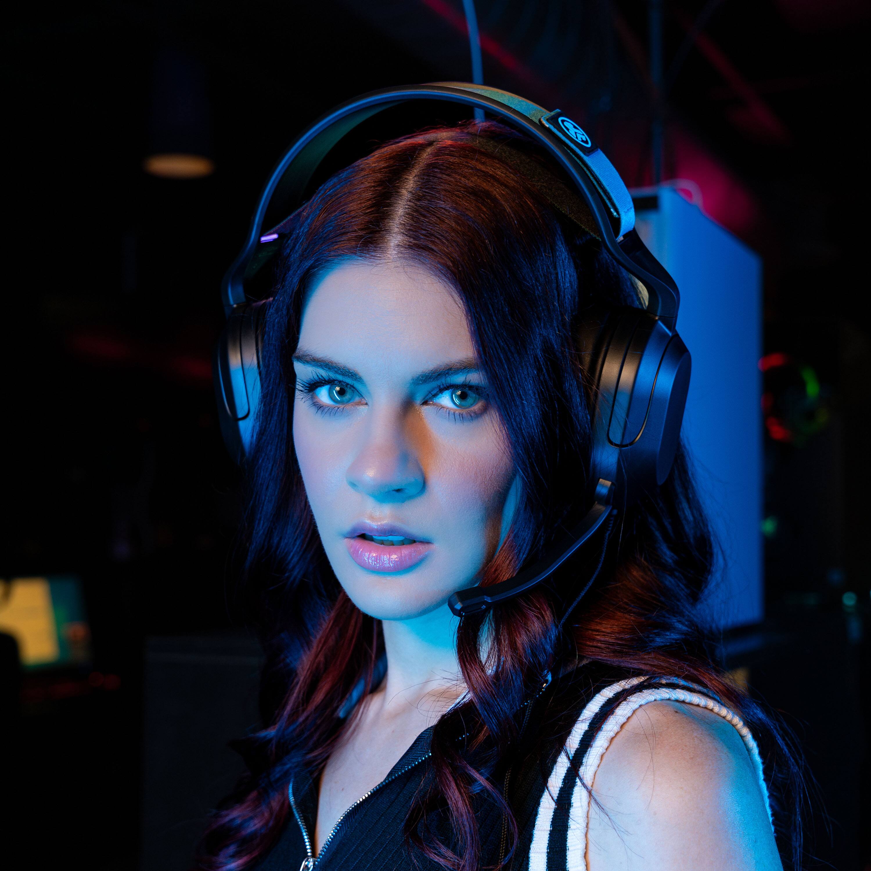 Alt View 5. JLab - Nightfall Wired Gaming Over The Ear Headset - Black.