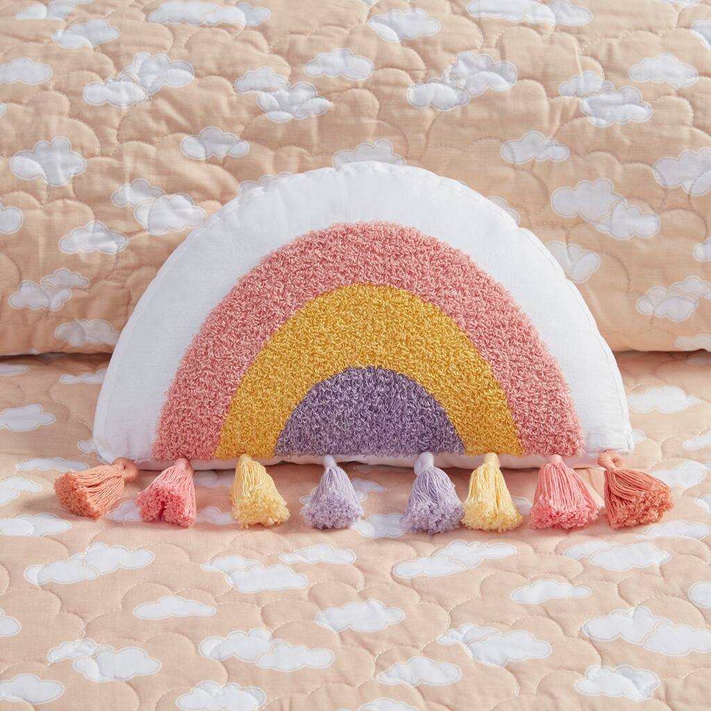 Alt View 2. Gracie Mills - Gracie Mills Singleton Sunny Days Reversible Cotton Quilt Set with Throw Pillow - Yellow/Coral.