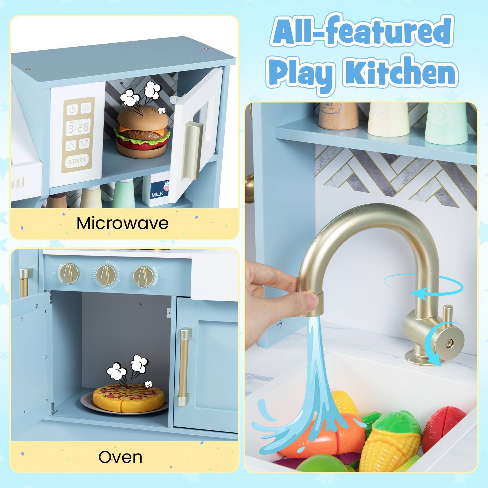 All-featured Play Kitchen

Microwave

Oven