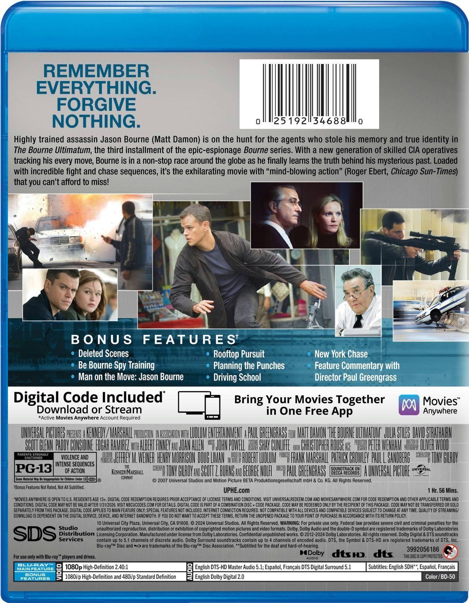 Back. The Bourne Ultimatum (Blu-ray New Box Art) [Blu-ray].