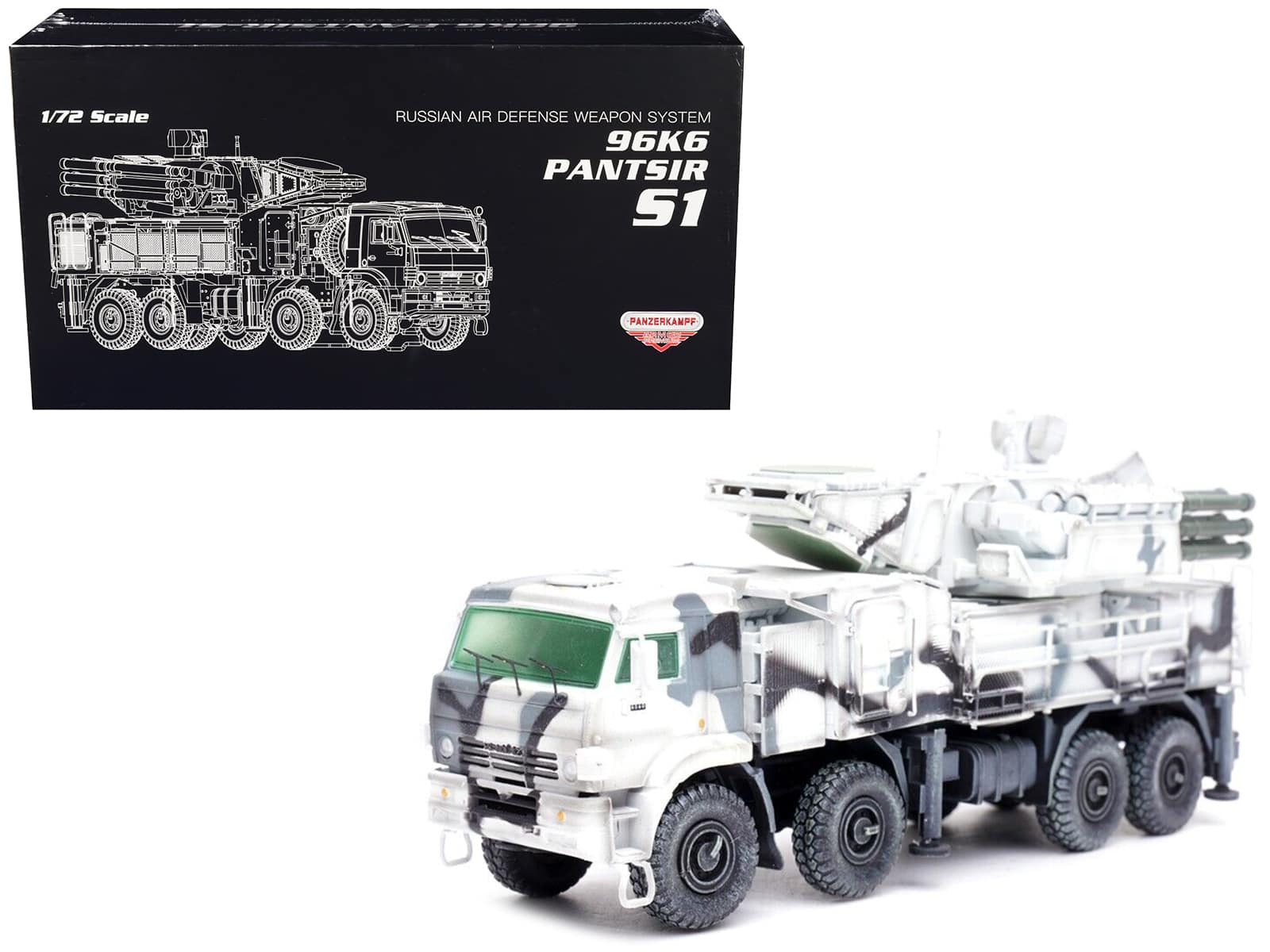 "Pantsir S1 96K6 Self-Propelled Air Defense Weapon System Winter Camouflage ""Armor Premium"" 1/72 Model by Panzerkampf" price history on PriceWatchPro