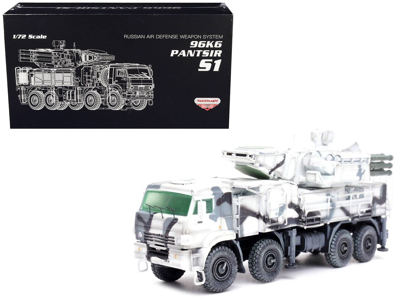 Pantsir S1 96K6 Self-Propelled Air Defense Weapon System Winter Camouflage "Armor Premium" 1/72 Model by Panzerkampf