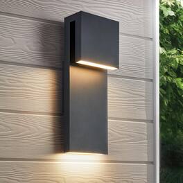Comfort Essence - Modern Led Outdoor Wall Sconce w Integrated Mount Anti Rust TextuSuit For Wet Locations And All Rooms Easil - 1 Pack Textured Black