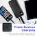 The text on the image reads: "Triple Devices Charging: 1x USB-A port and 2x USB-C ports that can charge up to 3 devices simultaneously."