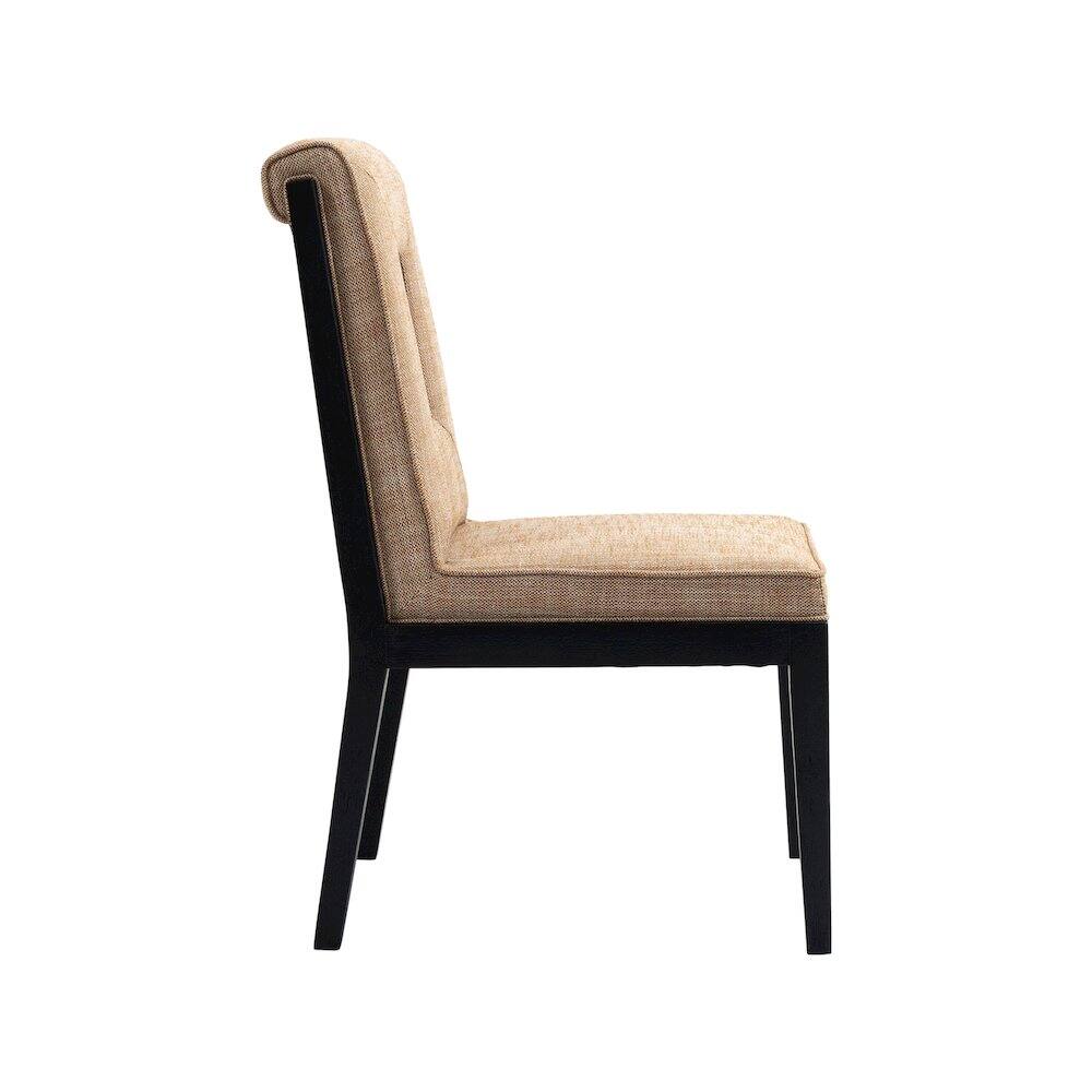 Alt View 3. Meridian Furniture - Gwendolyn Cognac Linen Textured Fabric Dining Side Chair, Set of 2 - Brown.
