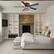 Back. Breezary - 52'' Flush Mount Ceiling Fan with Light Kit, Low Profile Indoor Crystal Fan, 5 Blades, 6-Speed DC Motor, Remote, Timer - Black with Two-tone Wood Grain Blades.