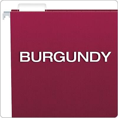 Alt View 2. Pendaflex - Recycled Hanging File Folders, 1/5 Tab, Letter Size, 25/Box - Burgundy.