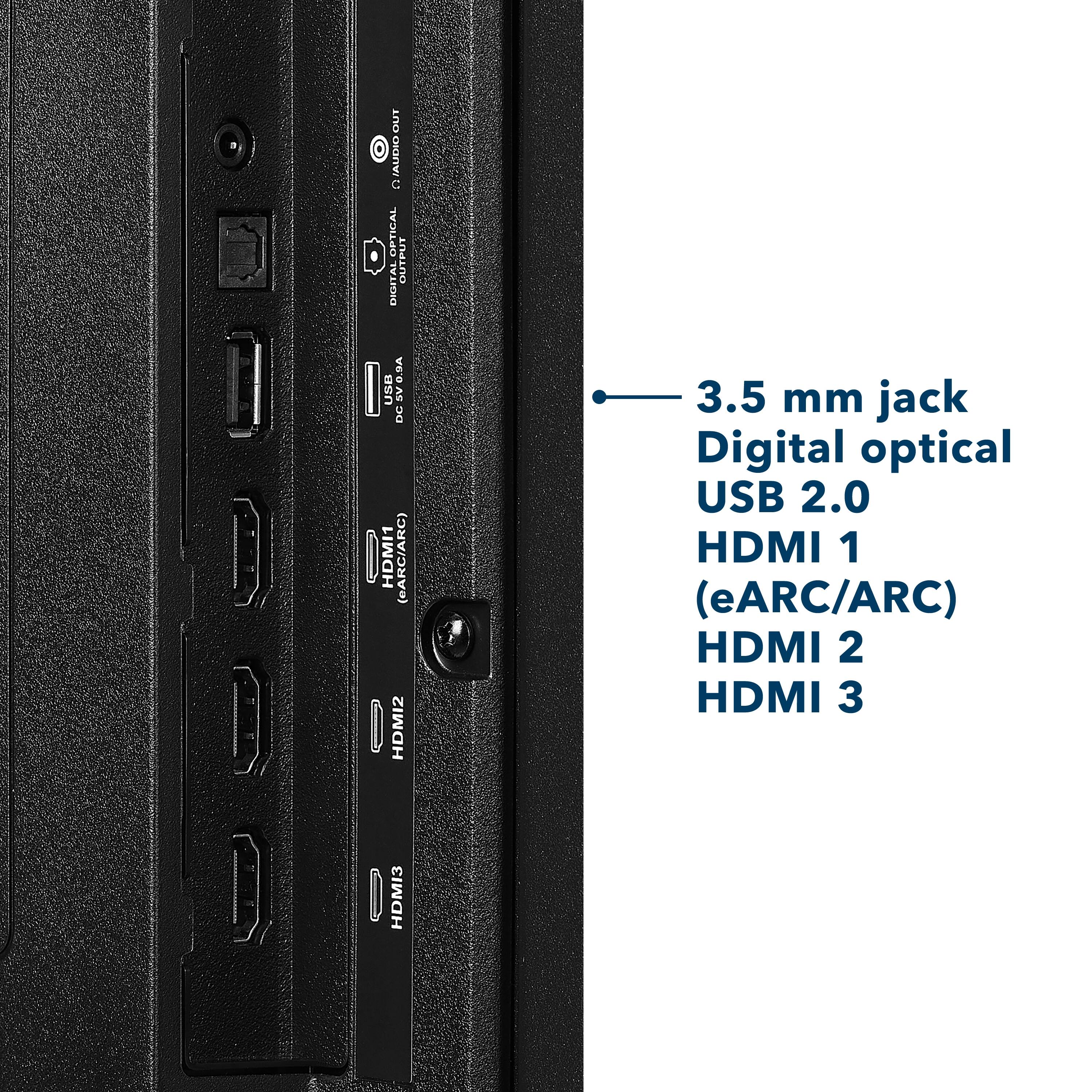 The text on the image reads:

0.5 mm jack
Digital optical
USB 2.0
HDMI 1 (eARC/ARC)
HDMI 2
HDMI 3

The corrected text is:

3.5 mm jack
Digital optical
USB 2.0
HDMI 1 (eARC/ARC)
HDMI 2
HDMI 3