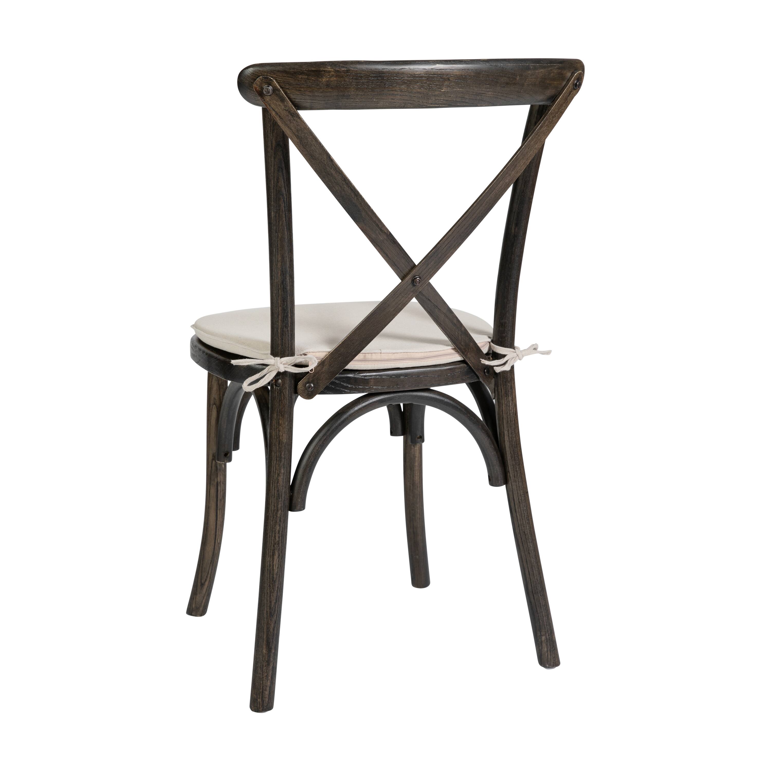 Alt View 5. Emma + Oliver - Stackable Wood Cross Back Dining Chair with Cushion - Early American.
