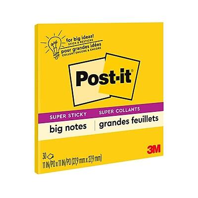 for big ideas!  
pour grandes idées  
Post-it  
SUPER STICKY  
SUPER COLLANTS  
big notes  
grandes feuilles  
30 mm  
11 N/PO  
(279 mm x 279 mm)  
3M
