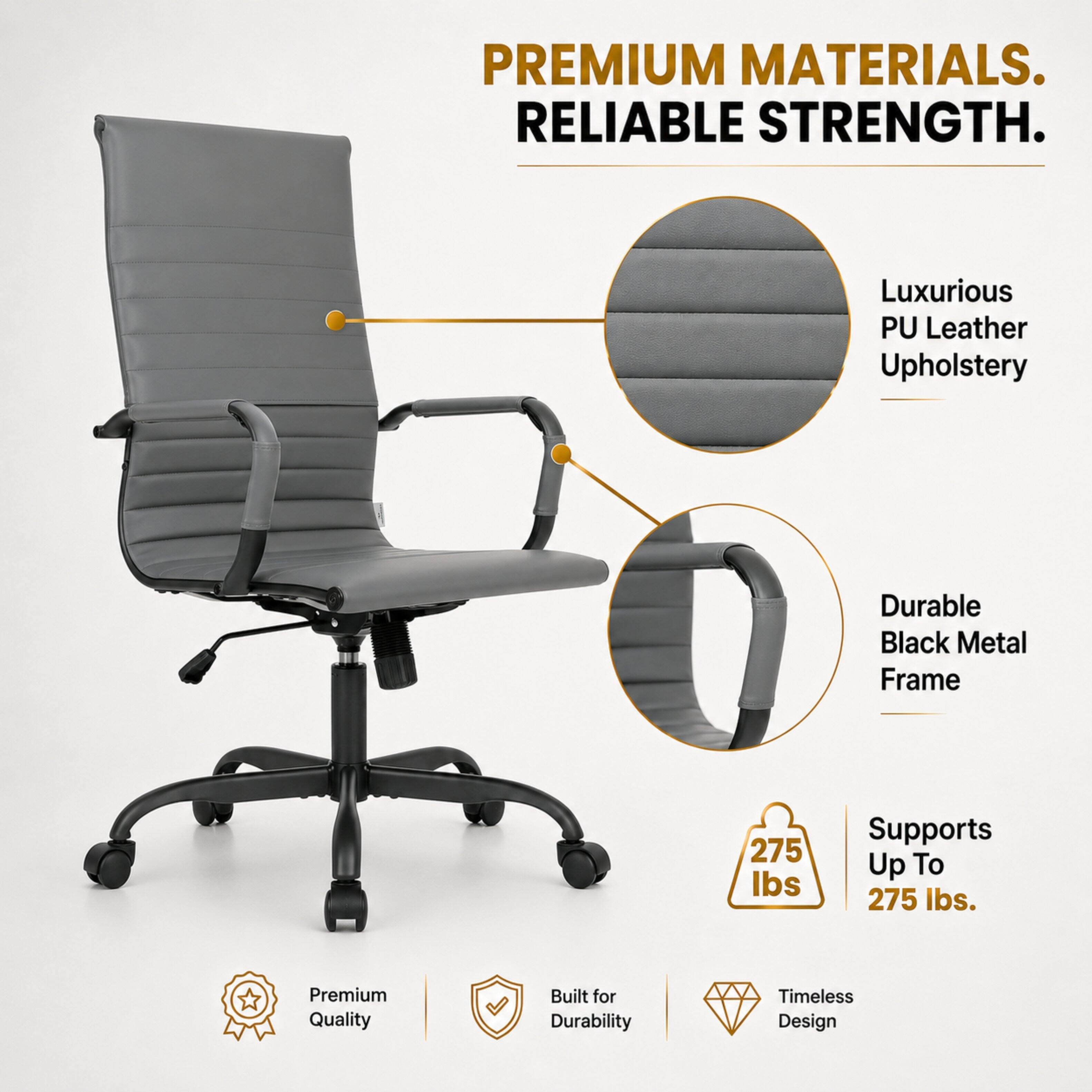 LeisureMod Harris Ergonomic High Back Leather Upholstered Office Chair ...