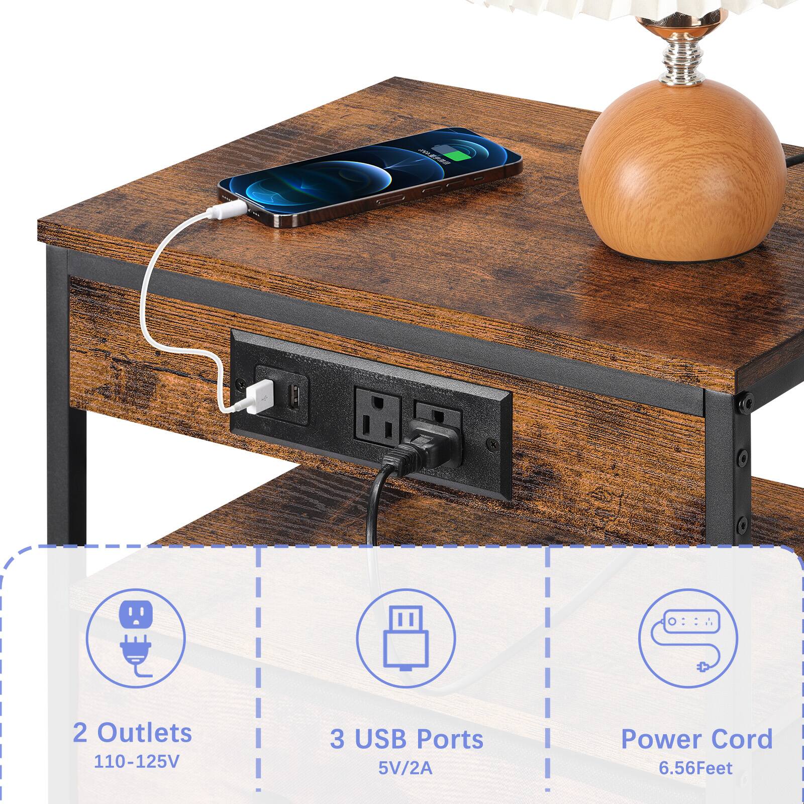 COP me - 2 Outlets 110-125V, 3 USB Ports 5V/2A, Power Cord 6.56Feet