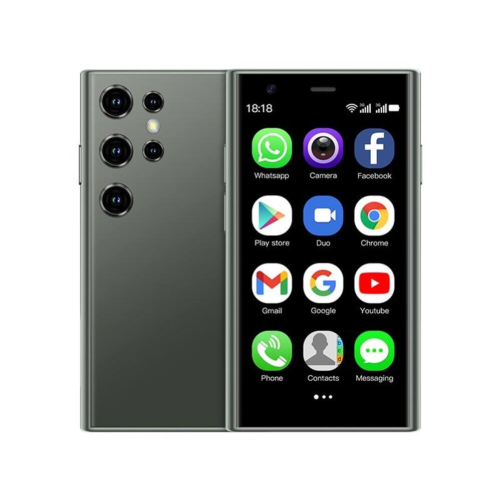 Loheer - Mini Smartphone 3G Unlocked 3.0 Inch Touchscreen Compact Cell Phone 2GB 16GB Dual SIM Quad Core - Green