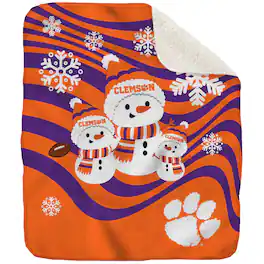 Pegasus - Clemson Tigers 50'' x 60'' Snowman Sherpa Blanket - Multicolor