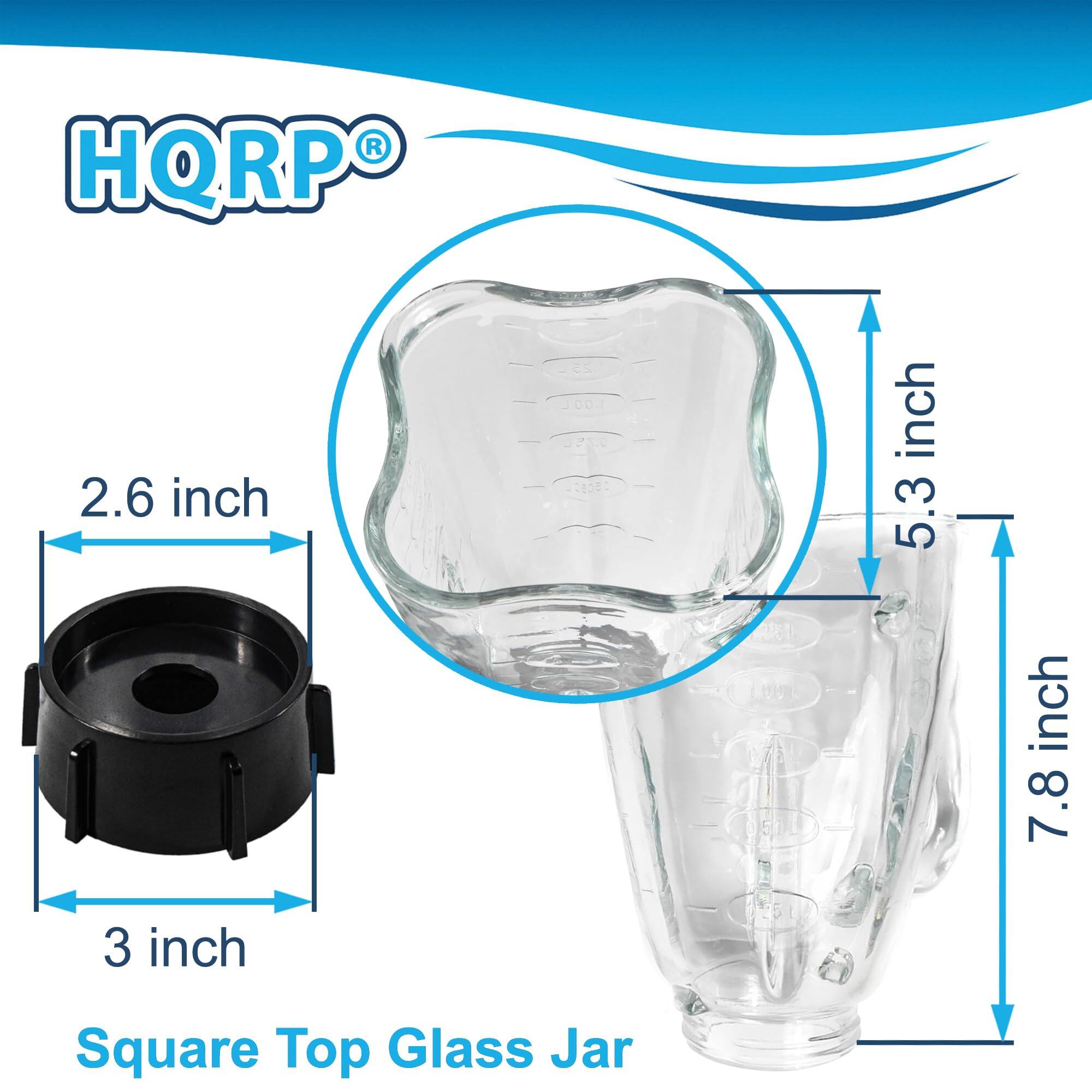HQRP 2.6 inch 29 J00. 110  inch 5.3 A  inch 7.8 3 inch Square Top Glass Jar

Corrected:
HQRP 2.6 inch 29 J00. 110 5.3 inch 7.8 3 inch Square Top Glass Jar