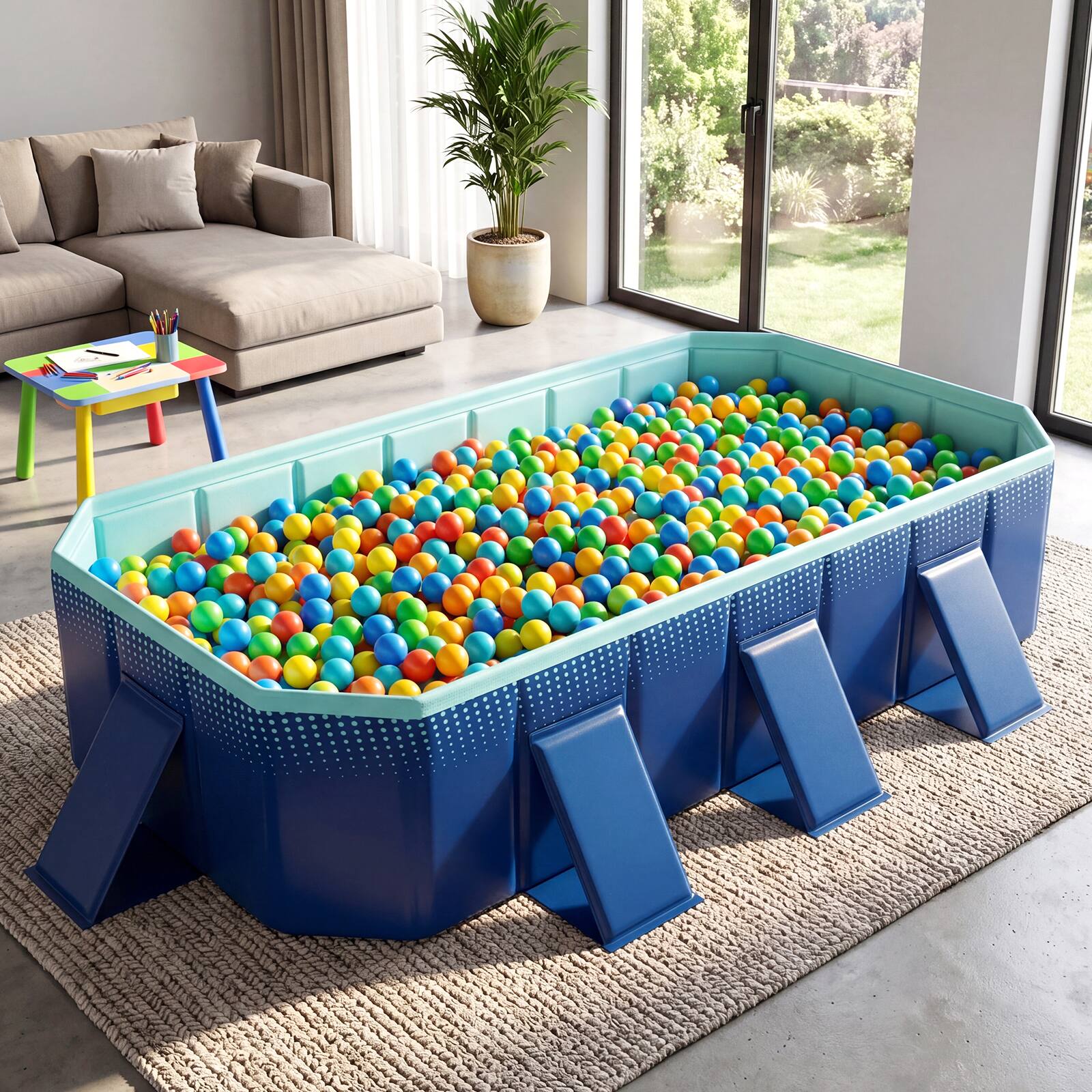Alt View 4. Costway - Costway Non-Inflatable Folding Kiddie Outdoor Swimming Pool,Portable Around Ground Pool - Gradient + Green.