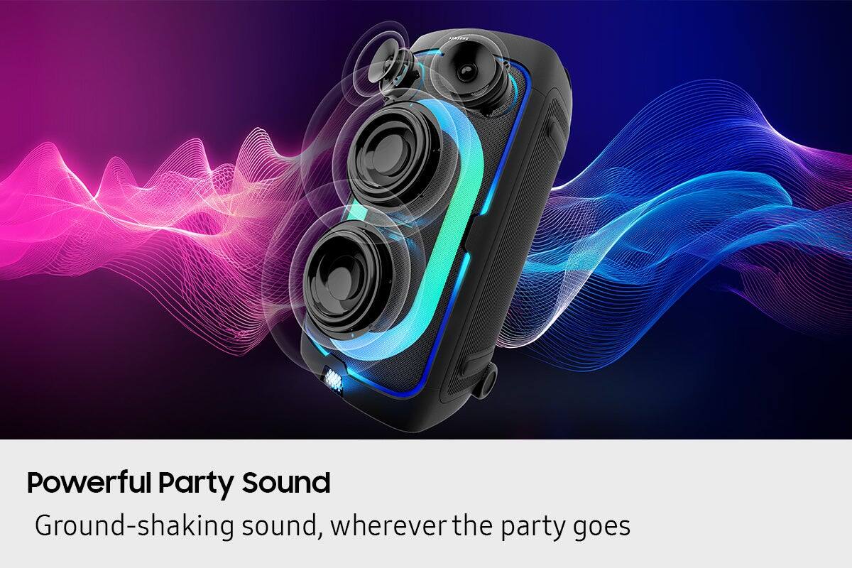Powerful Party Sound  
Ground-shaking sound, wherever the party goes