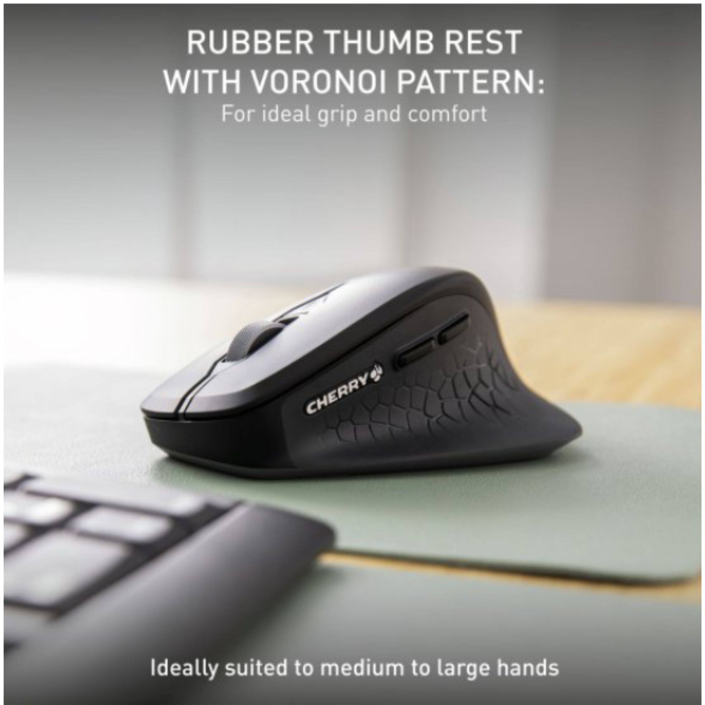 RUBBER THUMB REST WITH VORONOI PATTERN:  
For ideal grip and comfort  

Ideally suited to medium to large hands
