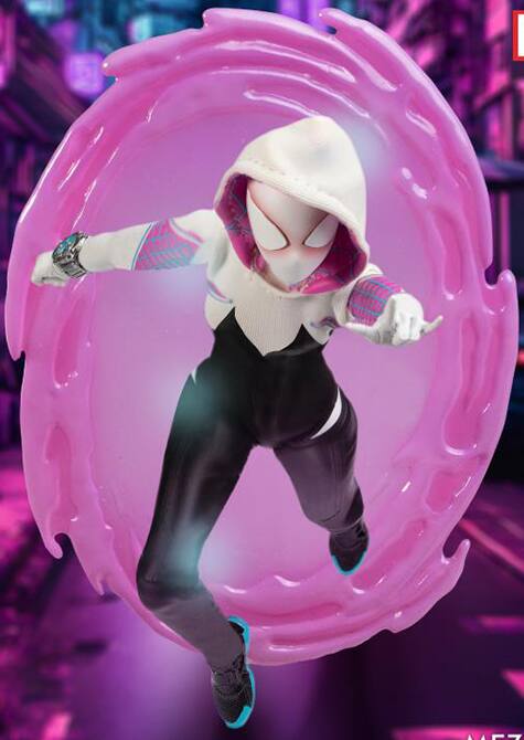 Alt View 5. Transformers - Ghost Spider (Spider-Gwen) One:12 Collective | Marvel | Mezco Toyz - Multi-Colored.
