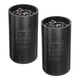 Unique Bargains - 2pcs CD60 Motor Run Capacitor, 88-108uF MFD AC250V, 50-60Hz, for Electric Motor, 46x86mm - Black