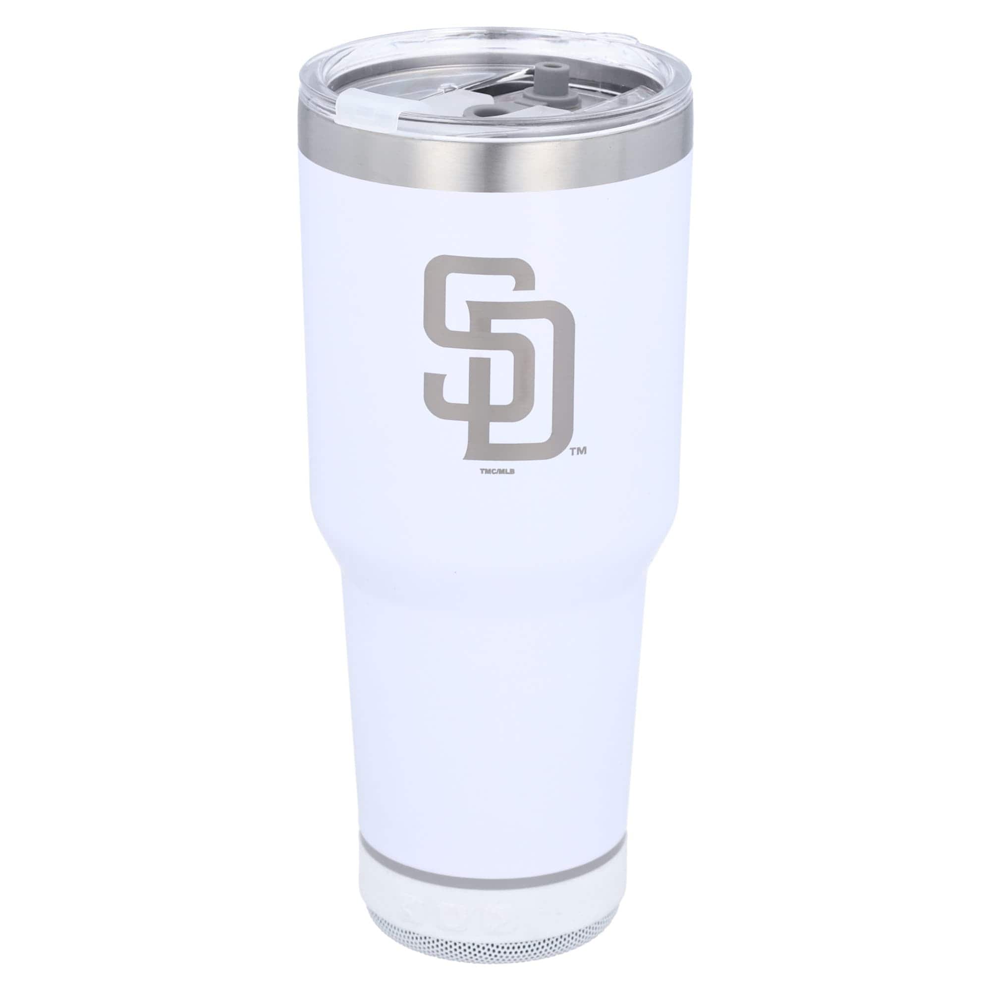 Front. The Memory Company - San Diego Padres 30oz. Stainless Steel LED Bluetooth Tumbler - Multicolor.