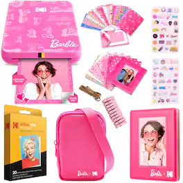 Kodak - x Barbie Step Slim AMZRODBP2K2 Instant Photo Printer, Styled Barbie Case, Paper & More - Gift Bundle - Light Pink