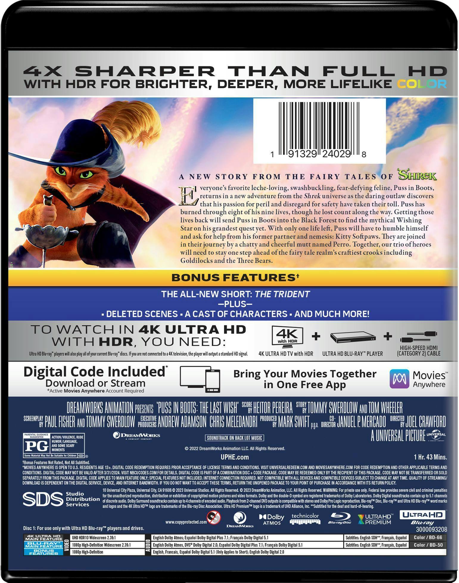 Back. Puss in Boots: The Last Wish (4K Ultra HD + Blu-ray) [UHD].