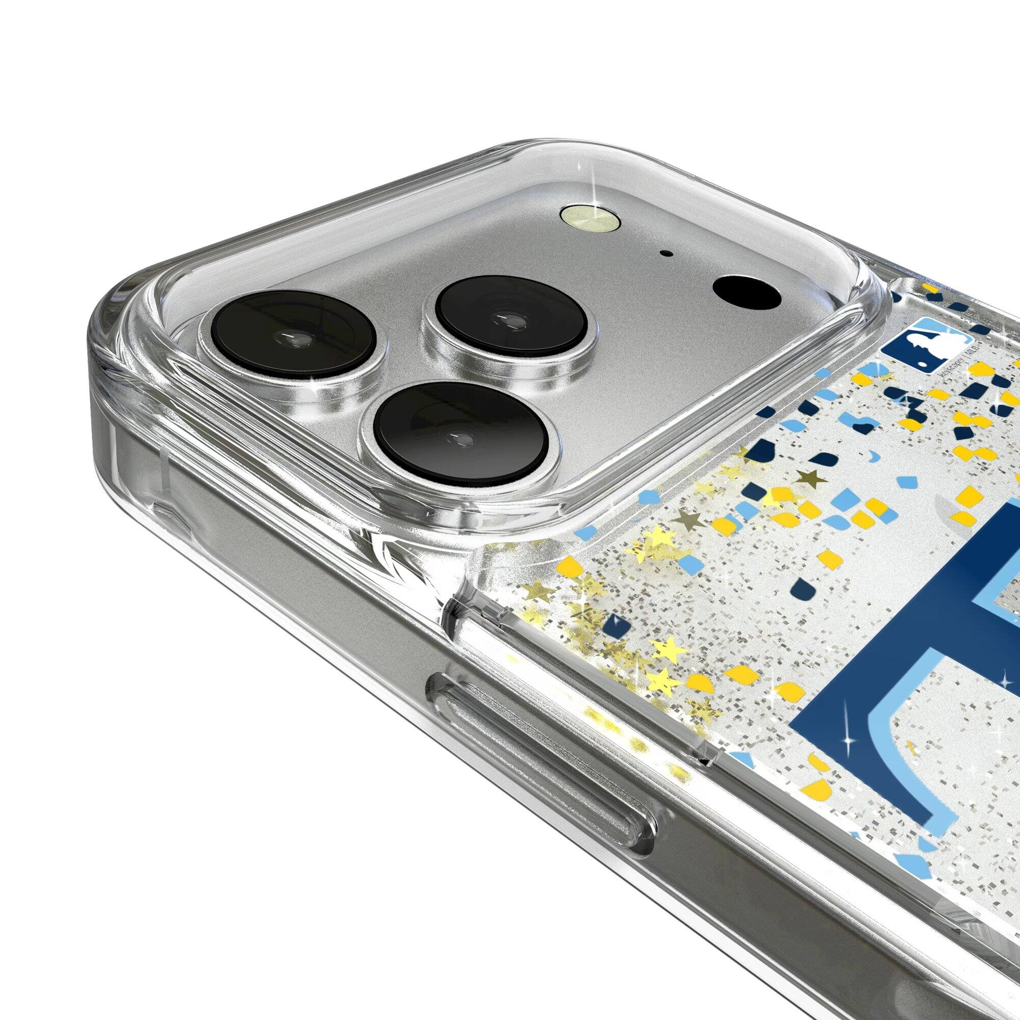 Alt View 2. Keyscaper - Tampa Bay Rays Glitter Confetti iPhone Case - 14 Pro Max - Multicolor.