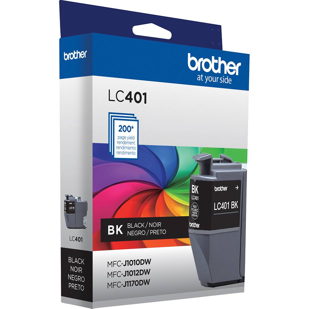 brother LC401 brother at your side 200* page yield rendement rendimiento rendimento 20 BK LCA01 - POURE  brother + LC401 BK LC401 BLACK/NOIR NOIR BK NEGRO/PRETO PRETO brother BLACK NOIR NEGRO PRETO MFC-J1010DW MFC-J1012DW MFC-J1170DW