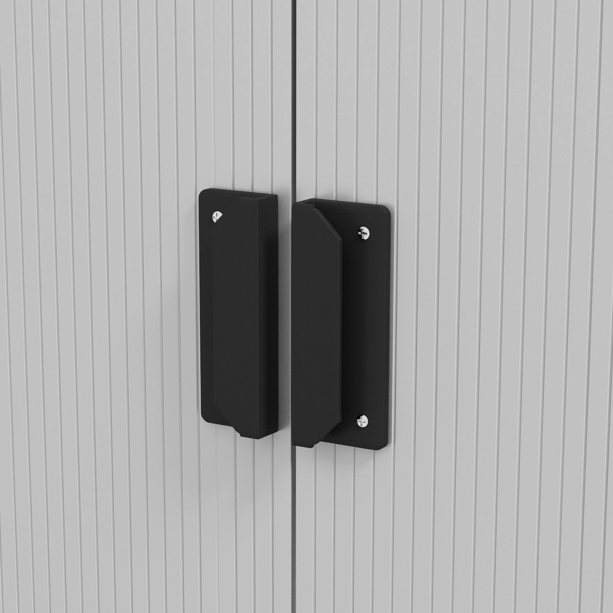 Alt View 7. Outsunny - 9' x 6' Outdoor Storage Shed, Garden Tool Metal Shed with Foundation Kit, Double Lockable Door.