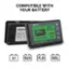 The text on the image is already grouped and correctly formatted. It reads:

COMPATIBLE WITH YOUR BATTERY RBM500 B Current: 50A 1 Accuracy: 1.0% Voltage: 10~120V Max Power. 1.2W M RENOGY 85% 84Ah 08:44 136W 13.20-10.3A BATTERY MONITOR OK LI SLD FLD GEL