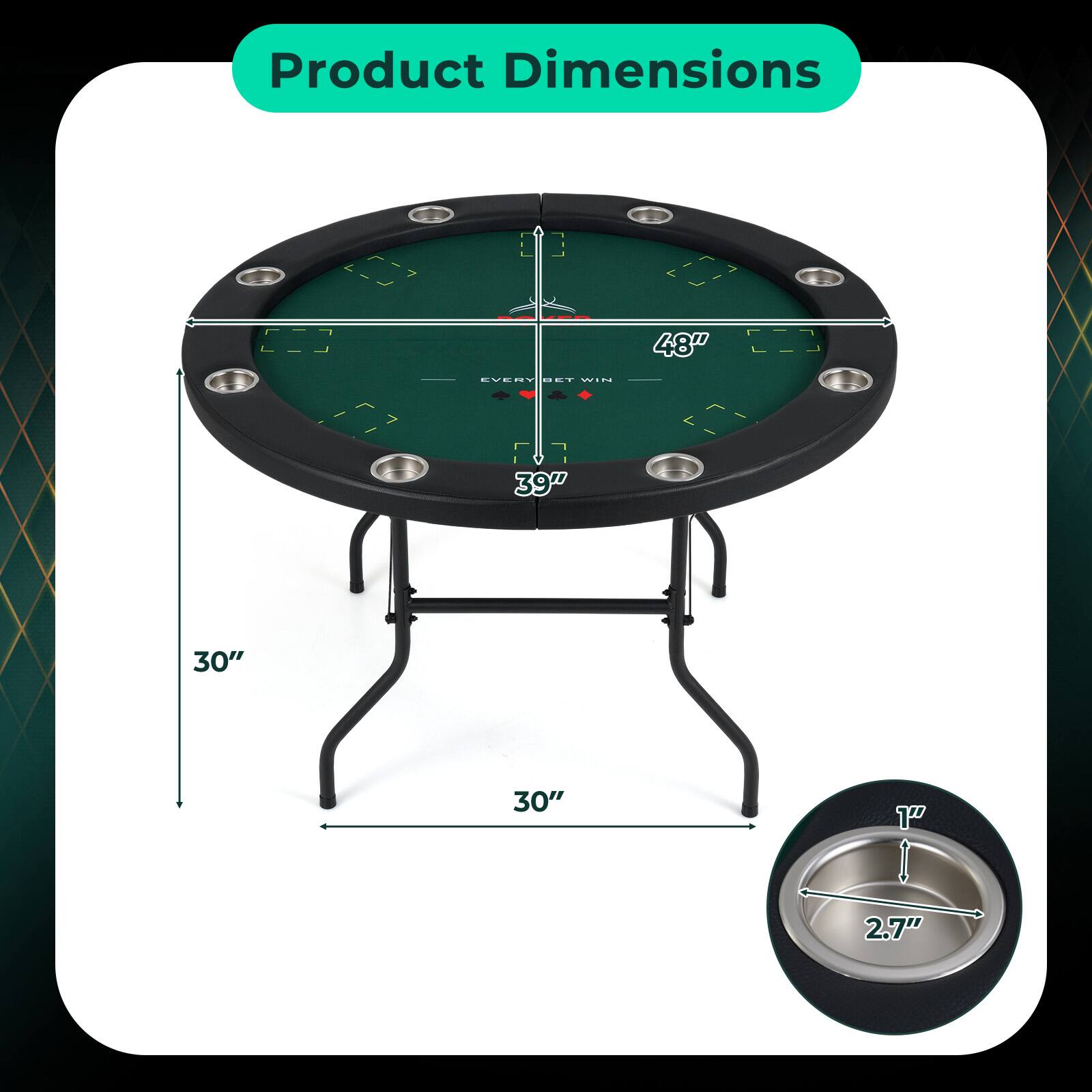 Product Dimensions: 48" x 39" x 30" x 30" x 1" x 2.7"