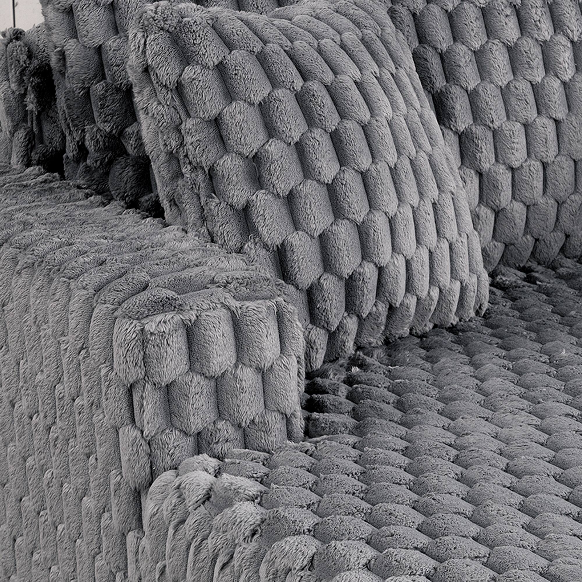 Back. KERDOM - 58'' Oversized Chaise Lounge, Living Room Plush Sofa Bed Chair Bed, Sleeper Couch Bed With Storage Space Office Daybed - Grey.