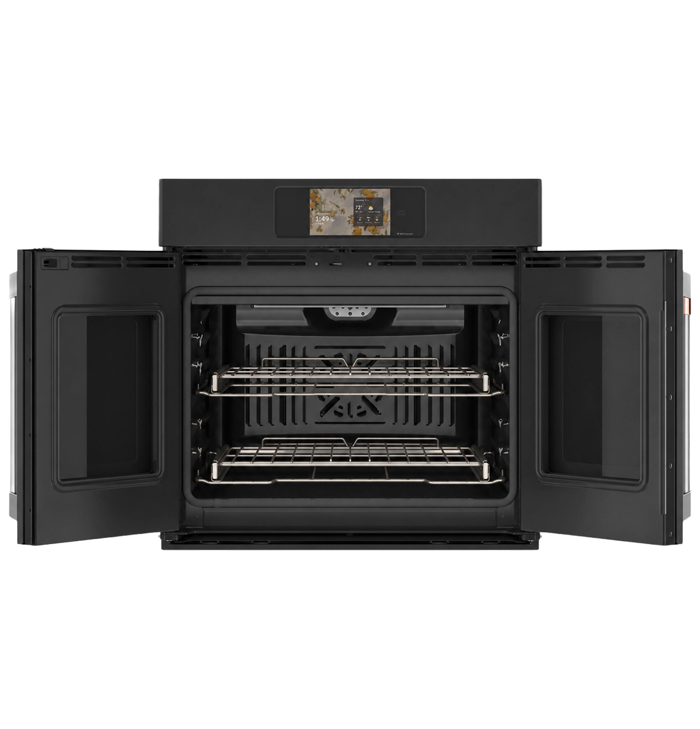 Alt View 16. Café - 30" Smart Built-In Single Electric Convection French-Door Wall Oven with Air Fry and Precision Cooking Modes - Matte Black.