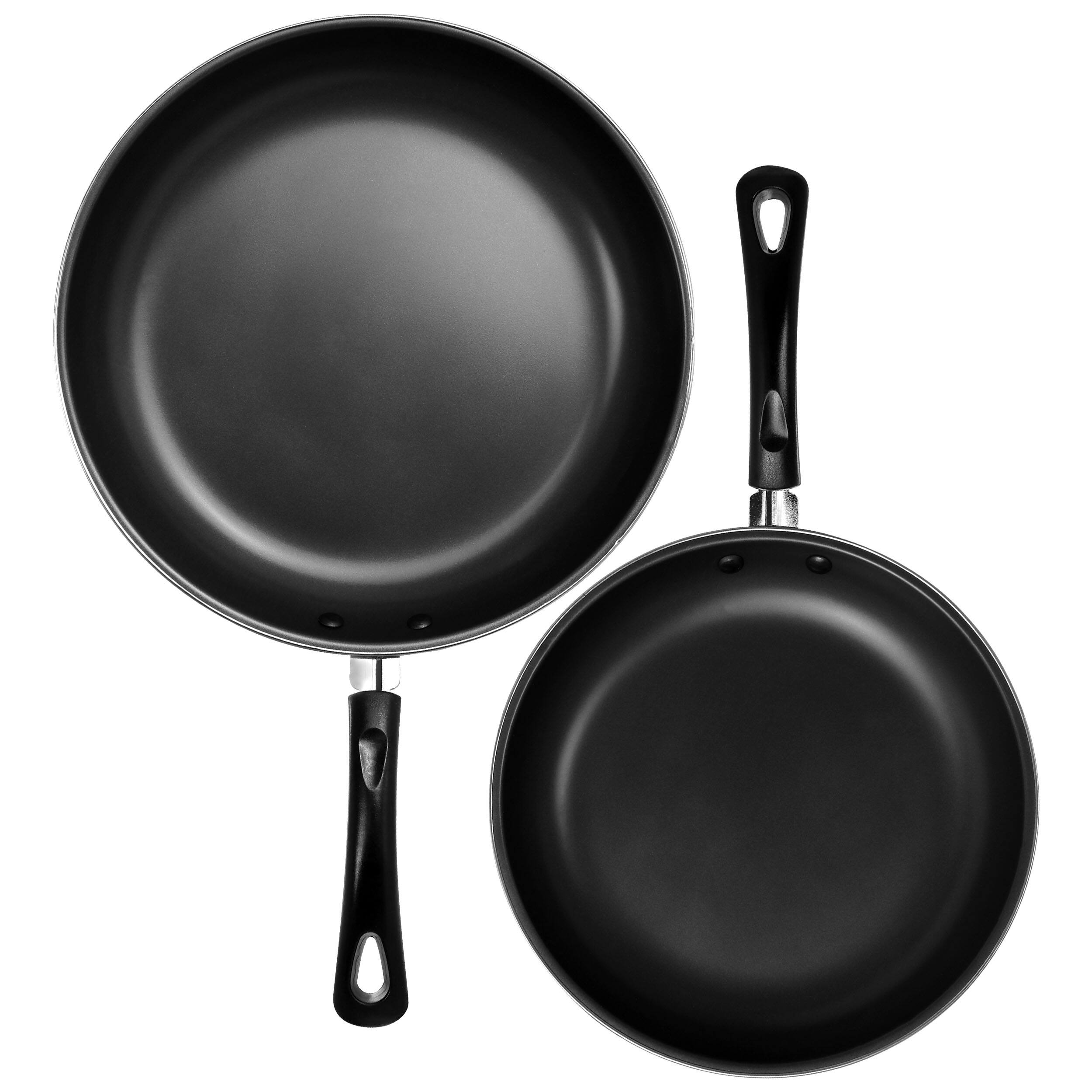Alt View 4. Gibson - Gibson Everyday Highberry 2 Piece 12in and 10in Frying Pan Set in Metallic Grey - Gray.