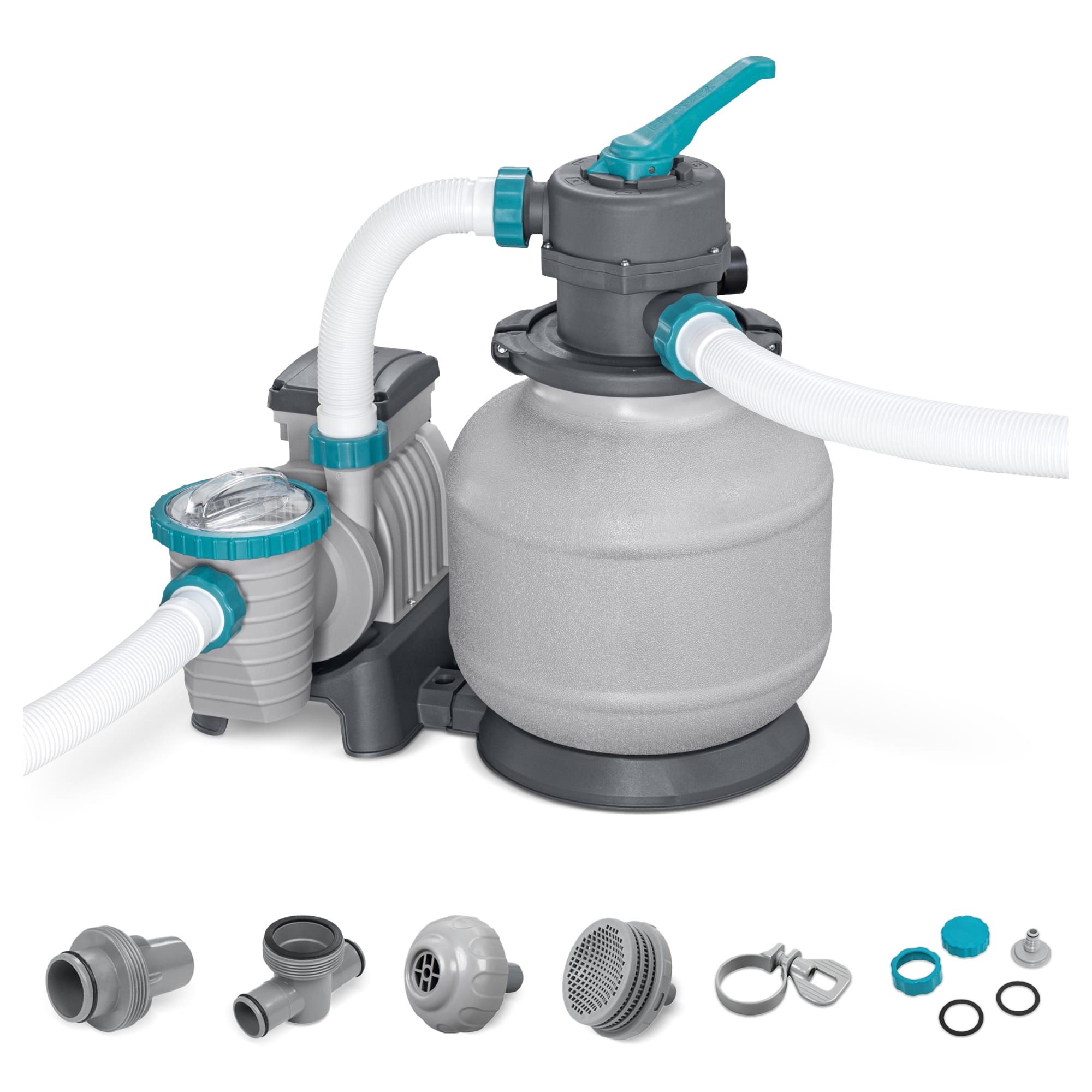 Bestway - 2,200 Gallon Sand Filter Pump for Above Ground Outdoor Swimming Pools - Gray