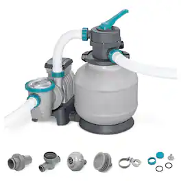 Bestway - 2,200 Gallon Sand Filter Pump for Above Ground Outdoor Swimming Pools - Gray