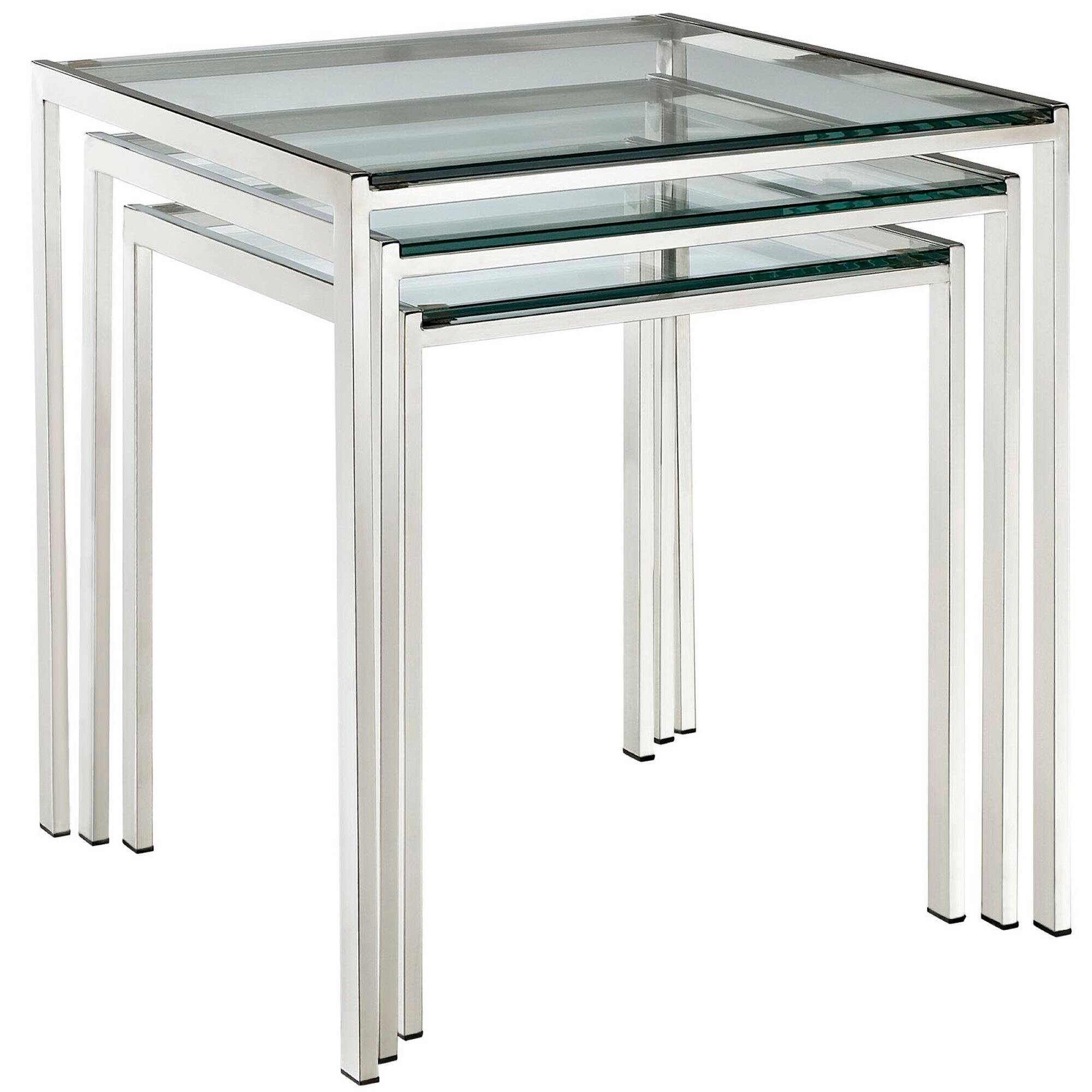 Angle. Modway - Nimble Nesting Table by Modway - Silver.