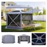 VEVOR - Pop up Gazebo Screen Tent, 12 x 12 ft Large 6-Sided Camping Canopy Tent with Removable Top & Carry Bag - Gray